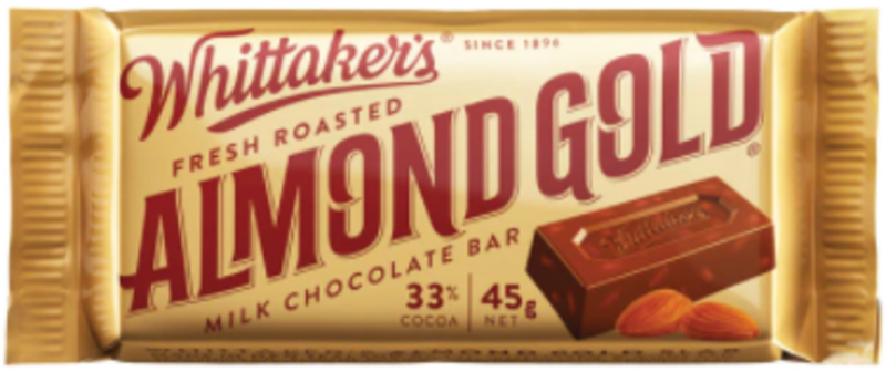5136 WHITTAKERS ALMOND GOLD 45G