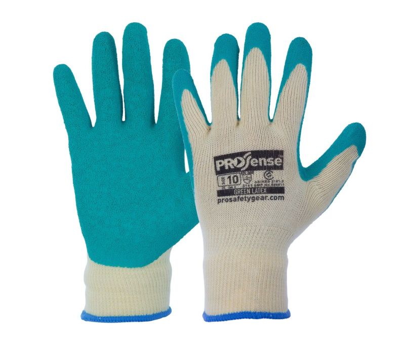 342DG10 PRO yellow & green latex gloves M